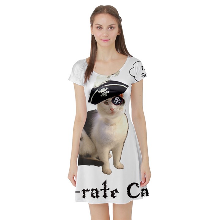 Pi-rate Cat Short Sleeve Skater Dress