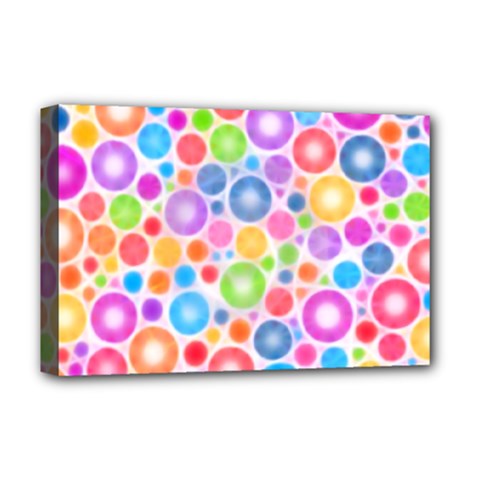 Candy Color s Circles Deluxe Canvas 18  X 12  (framed) by KirstenStar