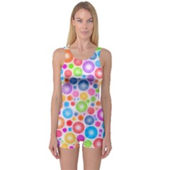 Candy Color s Circles One Piece Boyleg Swimsuit