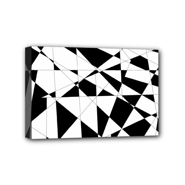 Shattered Life In Black & White Mini Canvas 6  x 4  (Framed)