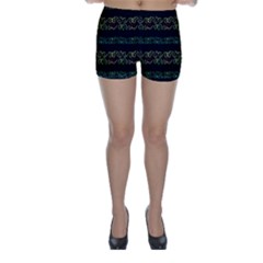 Modern Lace Stripe Pattern Skinny Shorts by dflcprintsclothing