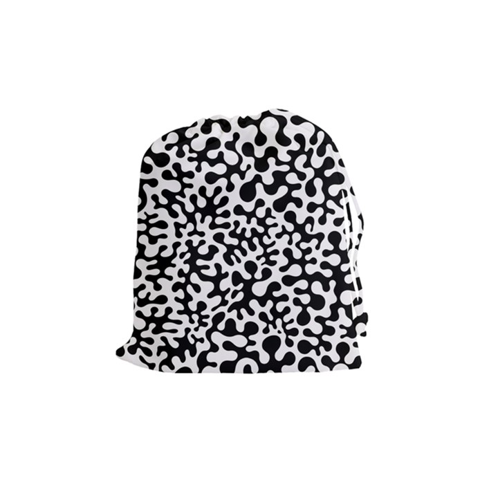 Black and White Blots Drawstring Pouch (Medium)