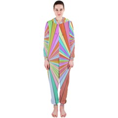 Colorful Beams Hooded Onepiece Jumpsuit