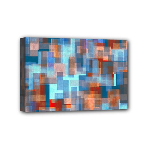 Blue Orange Watercolors Mini Canvas 6  X 4  (stretched) by LalyLauraFLM