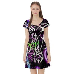 Officially Sexy Panther Collection Purple Short Sleeve Skater Dress by OfficiallySexy