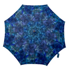 Blue Squares Tiles Hook Handle Umbrellas (Large)