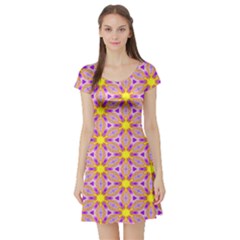 Cute Pretty Elegant Pattern Short Sleeve Skater Dresses