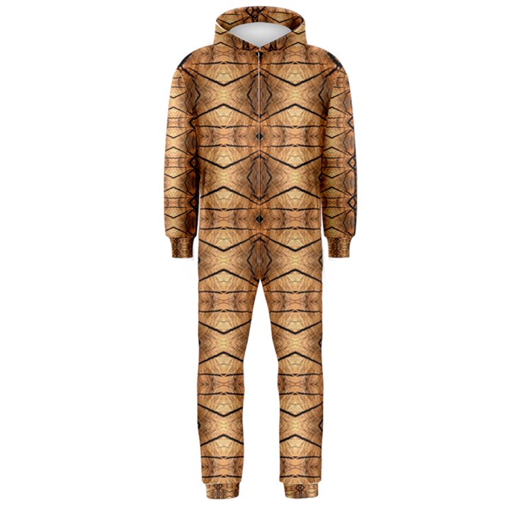 Faux Animal Print Pattern Hooded Jumpsuit (Men) 