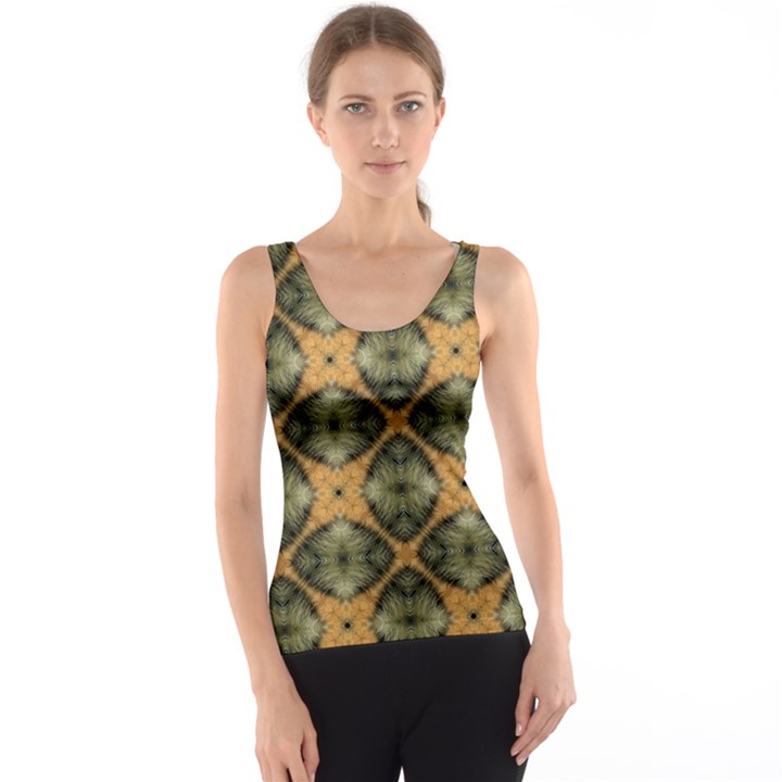 Faux Animal Print Pattern Tank Tops