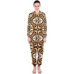 Faux Animal Print Pattern Hooded Jumpsuit (ladies) 