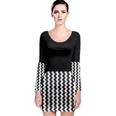 Blackandwhitechevron6000 Long Sleeve Bodycon Dresses