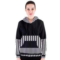 Blackandwhitechevron6000 Women s Zipper Hoodies