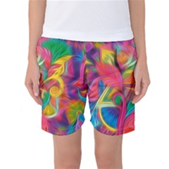 Colorful Floral Abstract Painting Women s Basketball Shorts by KirstenStar