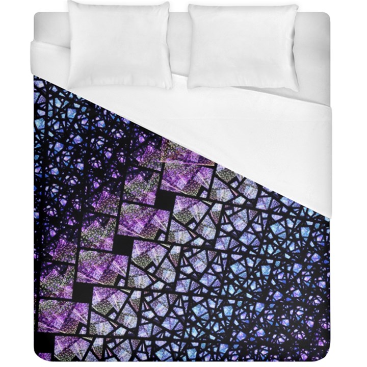 Dusk Blue and Purple Fractal Duvet Cover Single Side (Double Size)