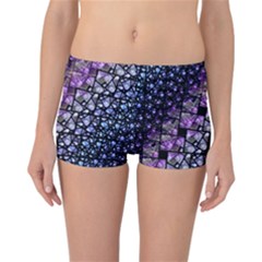 Dusk Blue And Purple Fractal Reversible Boyleg Bikini Bottoms