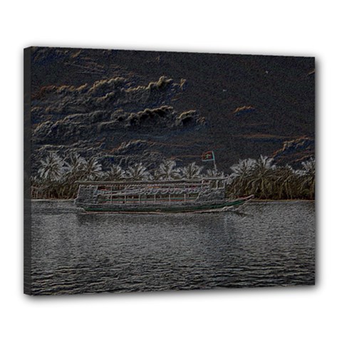 Boat Cruise Canvas 20  X 16 