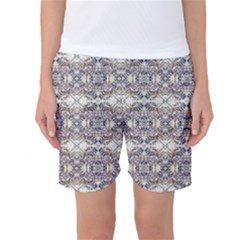 Modern Oriental Geometric Floral Print Women s Basketball Shorts by dflcprints