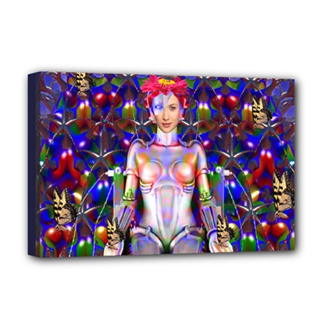 Robot Butterfly Deluxe Canvas 18  X 12   by icarusismartdesigns