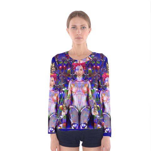 Robot Butterfly Women s Long Sleeve T-shirts by icarusismartdesigns