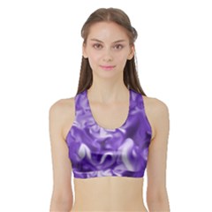 Lavender Smoke Swirls Women s Sports Bra With Border by KirstenStar