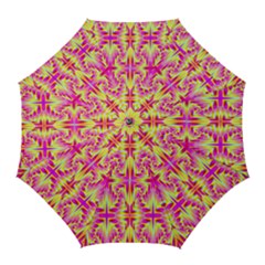 Pink And Yellow Rave Pattern Golf Umbrellas