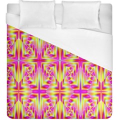 Pink And Yellow Rave Pattern Duvet Cover Single Side (kingsize)