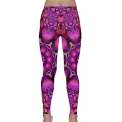 Pink Fractal Kaleidoscope  Yoga Leggings