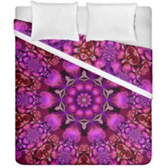 Pink Fractal Kaleidoscope  Duvet Cover (double Size)