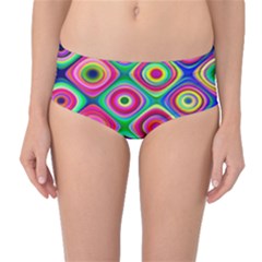 Psychedelic Checker Board Mid-waist Bikini Bottoms