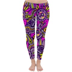 Purple Tribal Abstract Fish Winter Leggings by KirstenStar