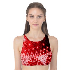 Red Fractal Lace Tank Bikini Top by KirstenStar