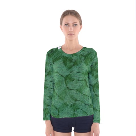 Woven Skin Green Women s Long Sleeve T-shirts by InsanityExpressed