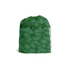 Woven Skin Green Drawstring Pouches (medium)  by InsanityExpressed