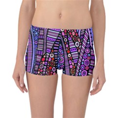 Stained Glass Tribal Pattern Reversible Boyleg Bikini Bottoms