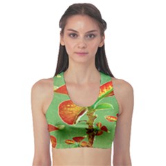 Tropical Floral Print Sports Bra by dflcprints