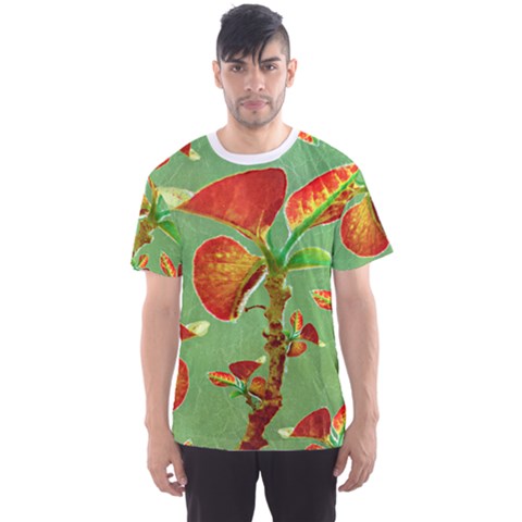 Tropical Floral Print Men s Sport Mesh Tee by dflcprints