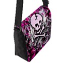 Pink Skull Splatter Flap Messenger Bag (S) View2