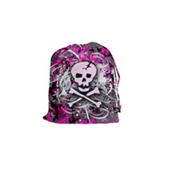 Pink Skull Splatter Drawstring Pouches (small) 