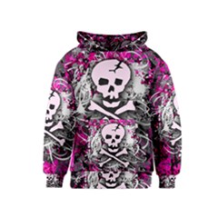 Pink Skull Splatter Kid s Pullover Hoodies