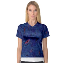 Blue Sphere Women s V-neck Sport Mesh Tee