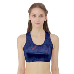 Blue Sphere Women s Sports Bra With Border