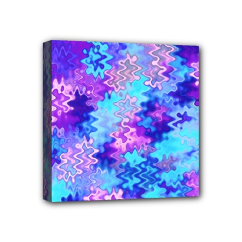 Blue And Purple Marble Waves Mini Canvas 4  X 4 