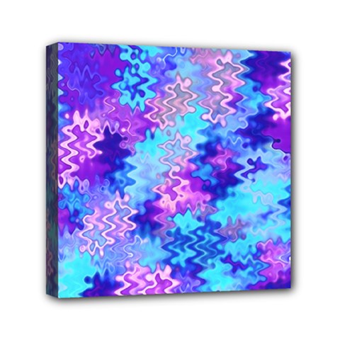 Blue And Purple Marble Waves Mini Canvas 6  X 6 