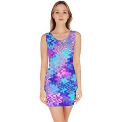 Blue And Purple Marble Waves Bodycon Dresses