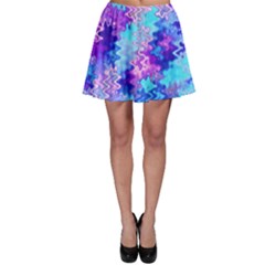 Blue And Purple Marble Waves Skater Skirts