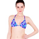 Blue and Purple Marble Waves Bikini Tops View1