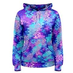 Blue And Purple Marble Waves Women s Pullover Hoodies by KirstenStar