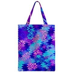 Blue And Purple Marble Waves Zipper Classic Tote Bags