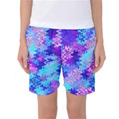 Blue And Purple Marble Waves Women s Basketball Shorts by KirstenStar