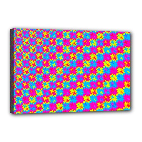 Crazy Yellow And Pink Pattern Canvas 18  X 12  by KirstenStar